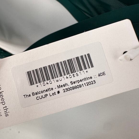 CUUP NWT The Balconette Mesh Bra in Serpentine // 40E - Picture 5 of 7